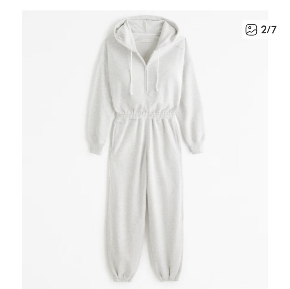 Abercrombie & Fitch Light Gray Jumpsuiz MEDIUM TALL - Picture 2 of 6